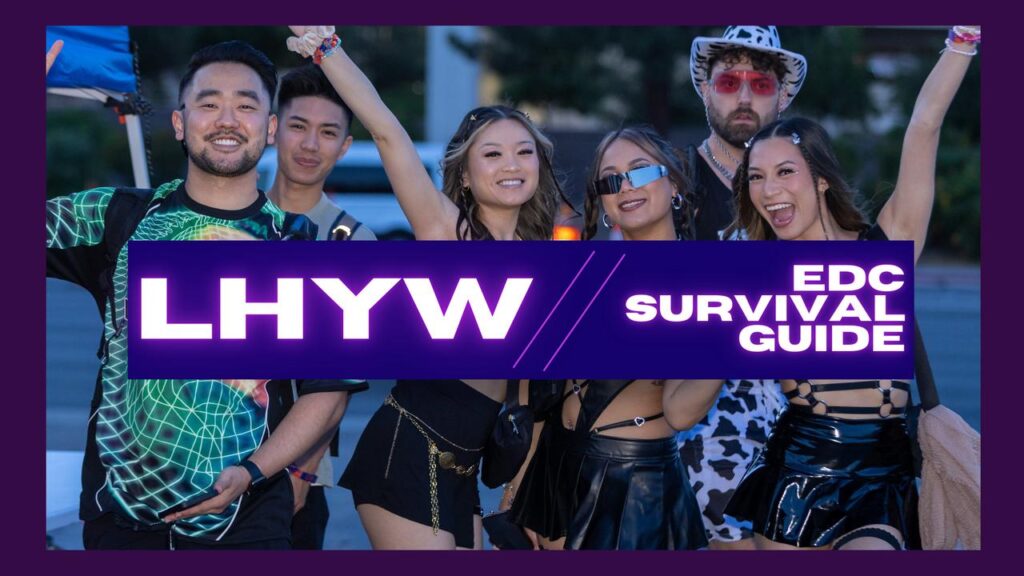 Group of friends ready to rave with confidence – LHYW EDC Survival Guide front and center.